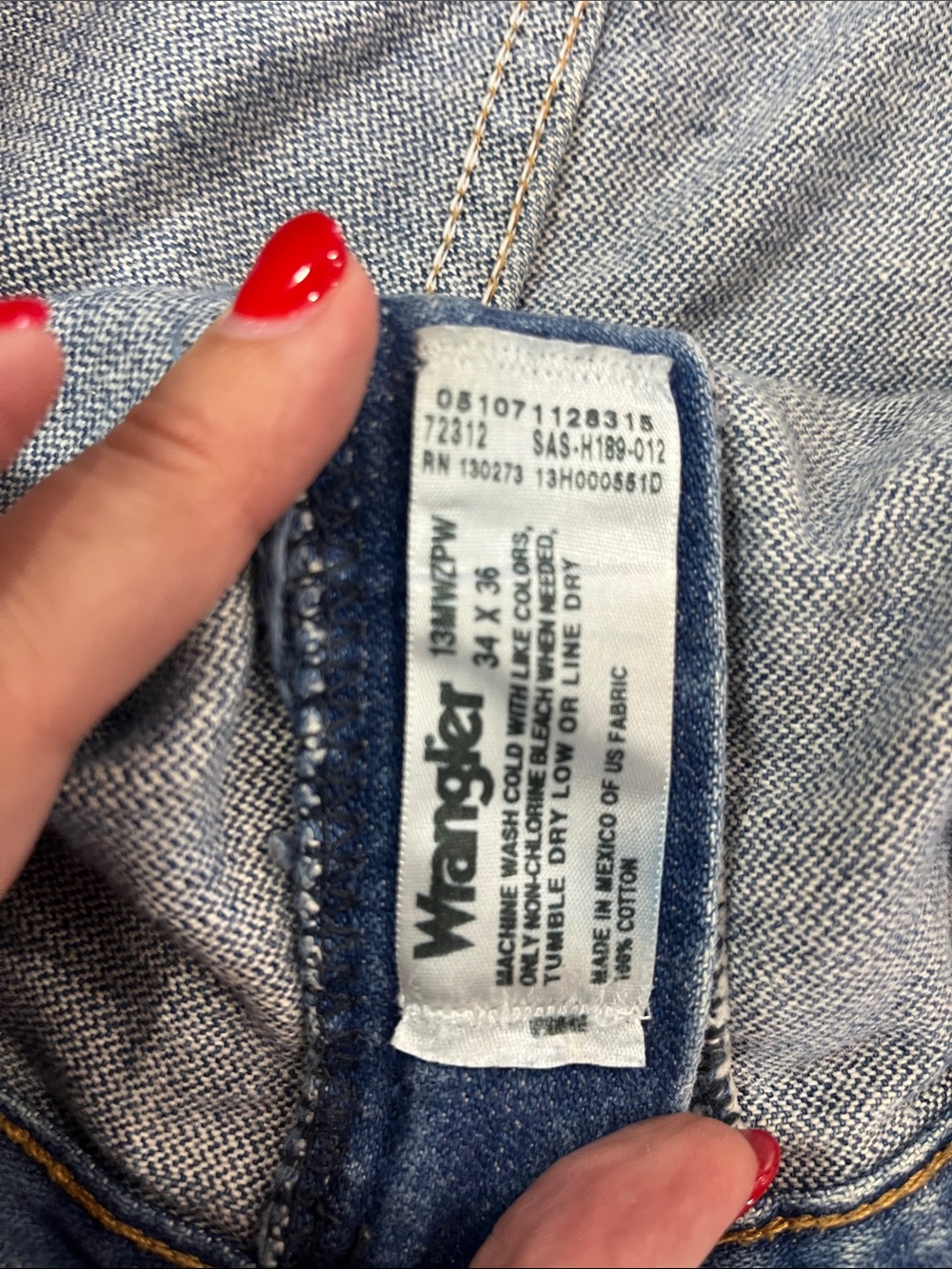 Wrangler Blue Distressed Denim Cutoff Shorts - Picture 3 of 7